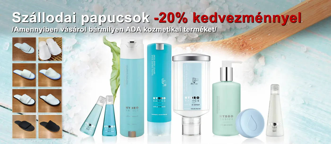 Vásároljon szállodai papucsokat -20% kedvezménnyel, bármilyen ADA termék vásárlása esetén