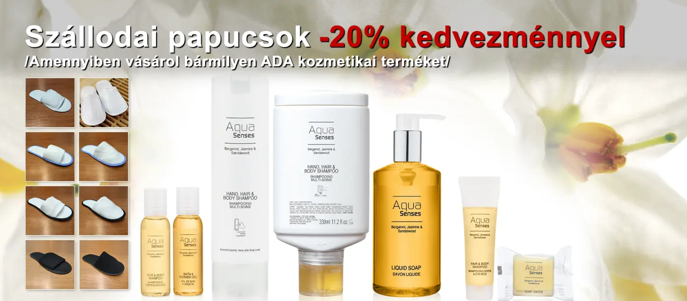 Vásároljon szállodai papucsokat -20% kedvezménnyel, bármilyen ADA termék vásárlása esetén