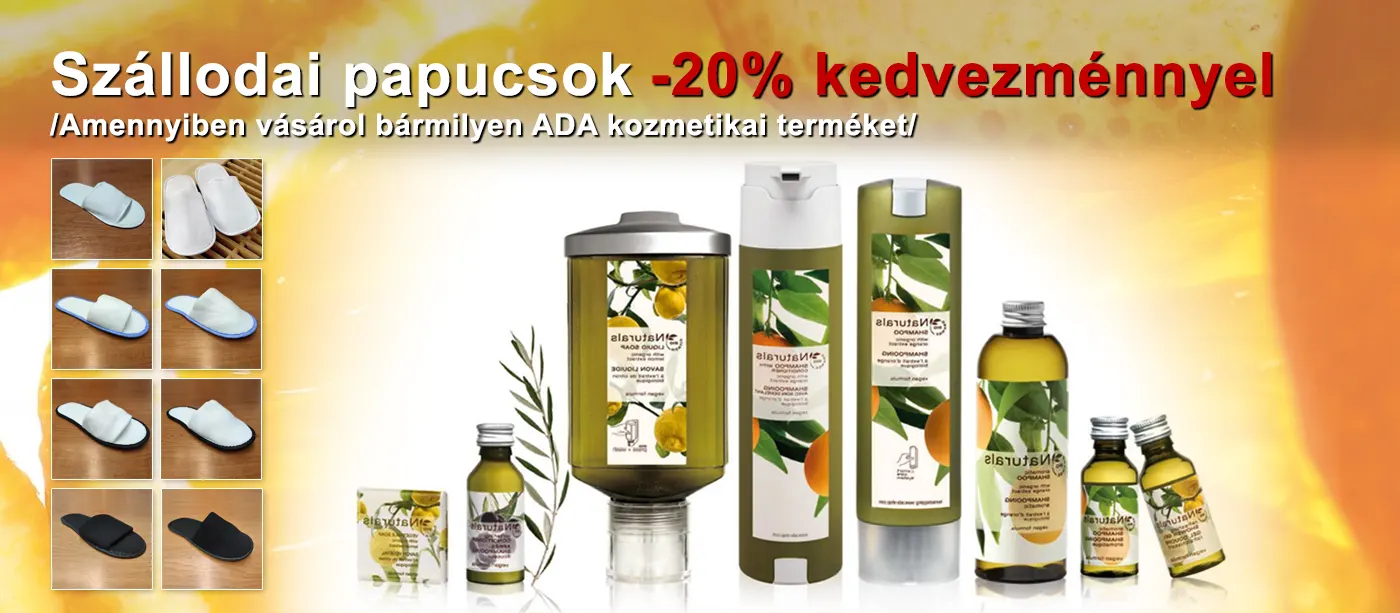 Vásároljon szállodai papucsokat -20% kedvezménnyel, bármilyen ADA termék vásárlása esetén