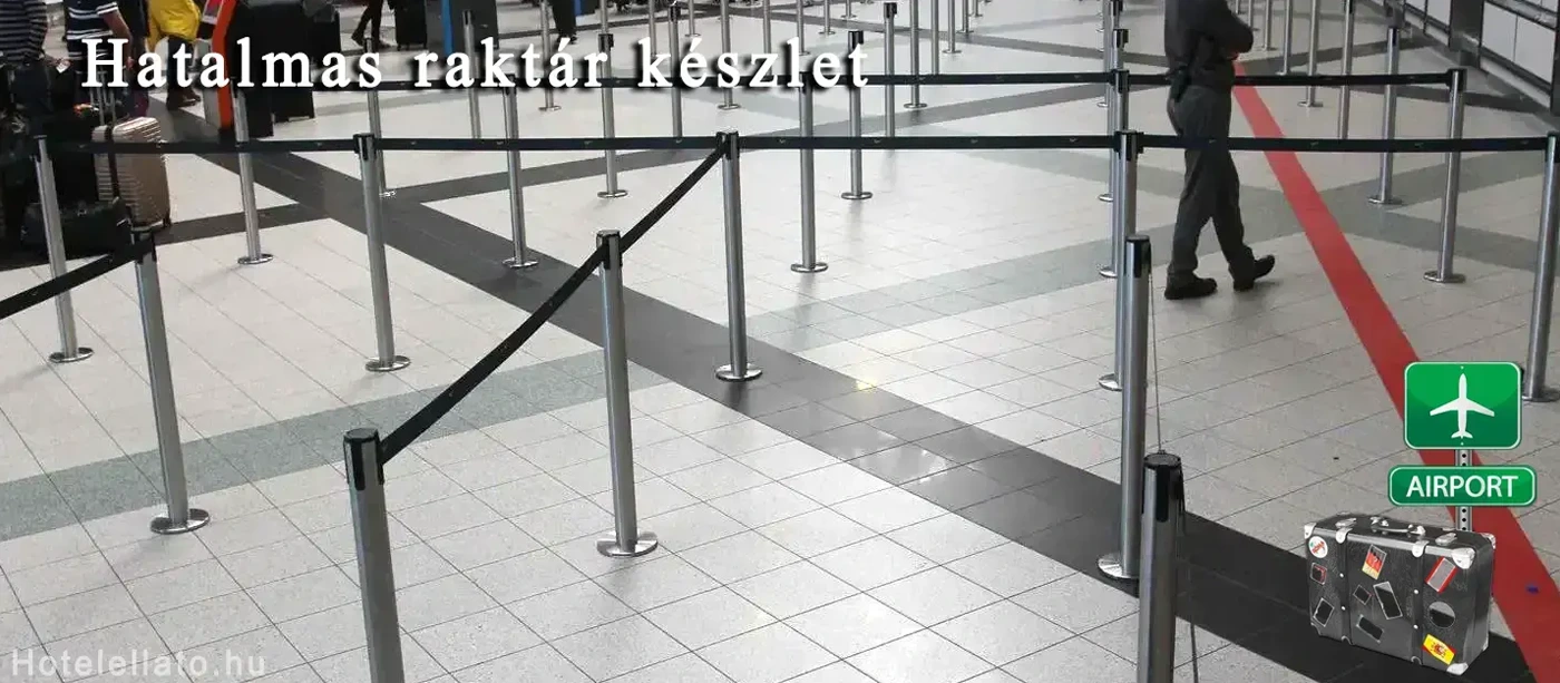 Szalagos kordonoszlop a reptéren