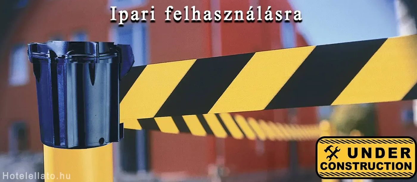 Szalagos kordonoszlop építkezésnél