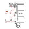 Housekeeping trolley, 148x130x55,5cm, 120L (04.01257.95-V)
