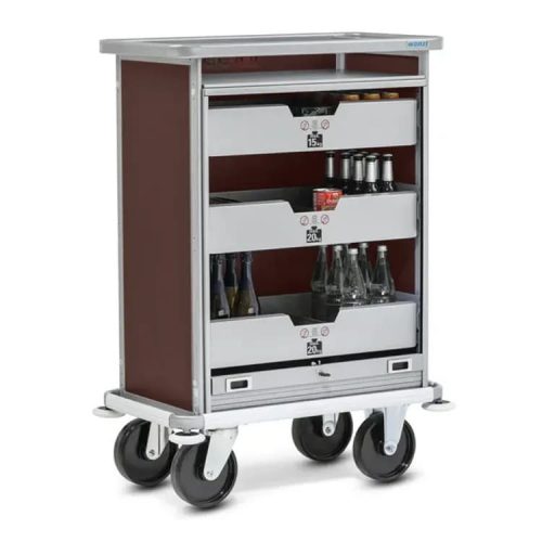 Sicherer Minibar-Nachfüllwagen S, 80,5x55,5x130cm (04.03140.95-V-M)