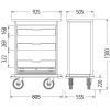 Minibar filling trolley, 80,5x55,5x130cm (04.03140.95-V-N)