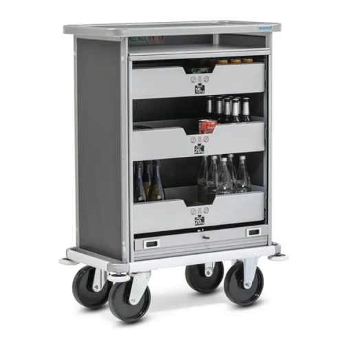 Sicherer Minibar-Nachfüllwagen M, 96,5x55,5x130cm (04.03150.95-V-A)