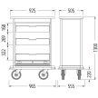 Minibar filling trolley, 96,5x55,5x130cm (04.03150.95-V-N)
