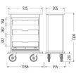 Minibar filling trolley, 115,5x55,5x130cm (04.03160.95-V-M)