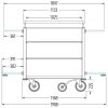   Housekeeping trolley, 190,8x58,6x129,1cm, 120L (04.08035.95-V032)