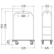 Brembarer Gepäcktransportwagen, 122,5x62,5x191,5cm (04.14691.31-0001)