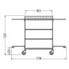   Housekeeping trolley, 173,8x123,1x50,5cm, 120L (04.15708.95-7097)