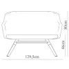   Burgess furniture, L: 69cm, Width: 129,5cm, H: 94cm, Weight: 19,2kg. Sitting area: 46cm (10/14)