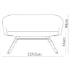   Burgess furniture, L: 80cm, Width: 129,5cm, H: 80cm, Weight: 18,2kg. Sitting area: 46cm (10/4)
