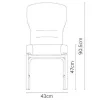   Burgess furniture, L: 43cm, Width: 63,5cm, H: 90,5cm, Weight: 6,9kg. Sitting area: 47cm (21/2)