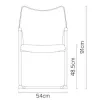  Burgess furniture, L: 54cm, Width: 60cm, H: 91cm, Weight: 10,3kg. Sitting area: 48,5cm (37/7)