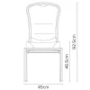   Burgess furniture, L: 45cm, Width: 60cm, H: 92,5cm, Weight: 6,9kg. Sitting area: 46,5cm (70/2)