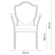 Burgess furniture, L: 47cm, Width: 61cm, H: 91cm, Weight: 7,6kg. Sitting area: 46cm (95/9A)