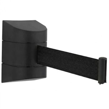 Schwarze Kunststoff-Wandhalterung mit schwarzem Band, 5m