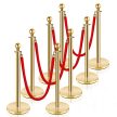Rope barrier post in gold color