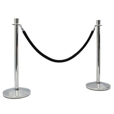 Rope barrier post in chrome color