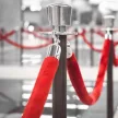 Rope barrier post in chrome color