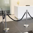 Rope barrier post in chrome color