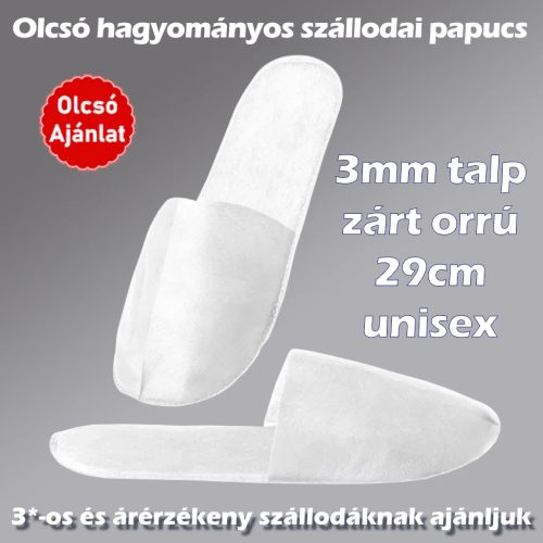 Zárt szállodai papucs, 29cm (KRSNR6)