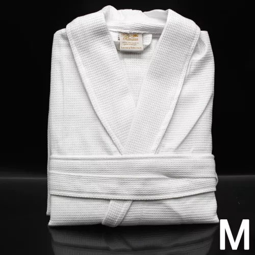 waffle mintás köntös, fehér színű, M, 250g (KRW400M)