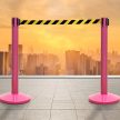 Normaler Absperrpfosten mit 2,4 m rosa Band (NO-pink)