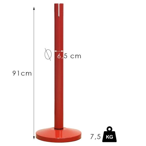 Colored retractable barrier (NO-red)