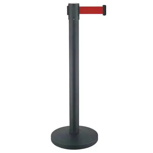 A standard black rope stanchion, 2.4 meters tall.