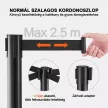 Normál króm szalagos kordonoszlop, 2.4m, szalag nélkül
