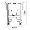   Burgess furniture, L: 91.5cm, H: 76cm, Width closed: 58cm, Width open: 100cm (RST3)