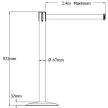Präsentationspfosten mit reihbarer Gurtkassette, 2,4 m