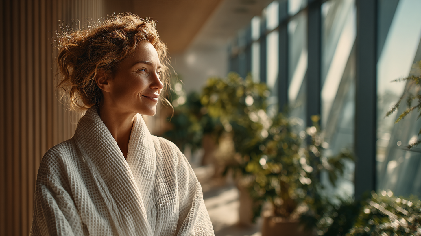 Prémium hotel érzet waffle köntössel – elegáns textúra