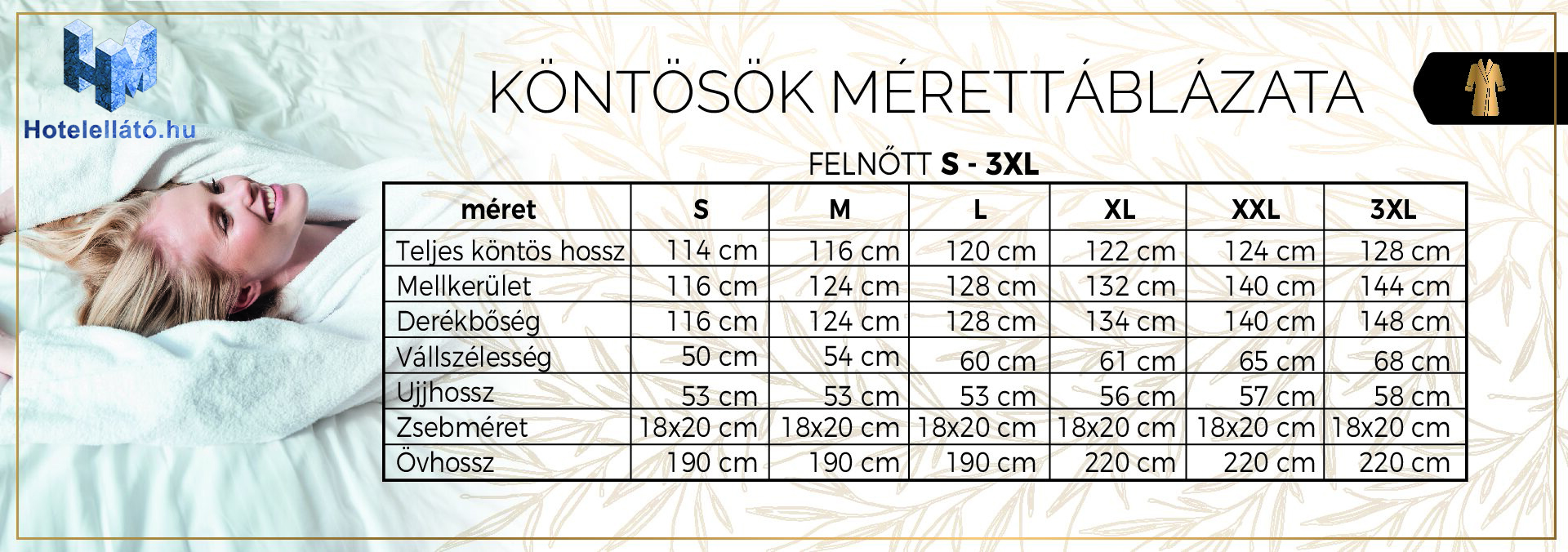 Hotel Terry Towel Size Chart